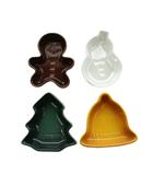  ル クルーゼ LE CREUSET ミニ クリスマス ディッシュ Mini Christmas Dish Set of 4 食器 小皿 豆皿 茶 ブラウン 白 ホワイト 緑 グリーン 黄 イエロー /AN4