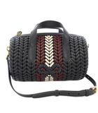 アニヤハインドマーチ ANYA HINDMARCH ニーソン バレル クロスボディバッグ ショルダーバッグ ボストンバッグ ハンドバッグ レザー 紺 ネイビー /TK