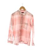 ブラックレーベルクレストブリッジ BLACK LABEL CRESTBRIDGE チェックシャツ カジュアルシャツ 長袖 M ピンク /RR