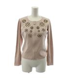 トゥービーシック TO BE CHIC カーディガン 長袖 40 ピンク ビジュー /RR