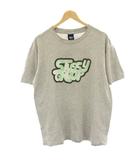 ステューシー STUSSY 90's USA製 Tシャツ カットソー L グレー 半袖 グラフィックプリント クルーネック /HN