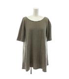 シビラ SYBILLA カットソー Tシャツ M 黒 ブラック ベージュ ボーダー柄 フレア 半袖 /RR