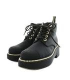 シャネル CHANEL ココマーク ショートブーツ レースアップ パール 37 黒 ブラック G35367 /AN64