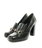 グッチ GUCCI ホースビット パンプス ヒール スクエアトゥ エナメル 35.5 黒 ブラック 363808 /AN44 ●D