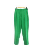 ザラ ZARA ハイウエスト パンツ XS 緑 グリーン 無地 フルレングス /JP