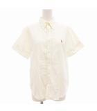 ラルフローレン RALPH LAUREN ボタンダウンシャツ ブラウス 半袖 ポニー刺繍 5f 白 ホワイト /GV ☆AA★