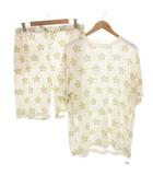 ジェラートピケオム GELATO PIQUE HOMME ×スーパーマリオ SUPER MARIO スター柄 タグ付き ルームウエア セットアップ 半袖Tシャツ ショートパンツ L イージー 白 ホワイト 黄 イエロー /GV ■GY06