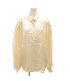 シャツ ブラウス 長袖 花柄 レース フリル 38 ベージュ /GV ■GY06