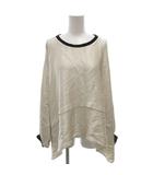 ジョルジオアルマーニ GIORGIO ARMANI カットソー 絹 シルク 38 グレージュ ラウンドネック レイヤードデザイン アシンメトリー /FF ■GY06