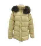 デュベティカ DUVETICA ダウンジャケット フード付 ラクーンファー ジップアップ ナイロン 42 ベージュ /GV ■GY06