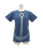 ブルーブルー BLUE BLUE Tシャツ XS 青 ブルー 錨柄 半袖 ラウンドネック /ML ■GY12