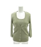 アンタイトル UNTITLED 美品 アンサンブルニット カットソー 2 ベージュ 無地 ラウンドネック 七分袖 /YJ ■GY12