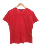 Tシャツ M 赤 レッド Vネック 半袖 ロゴプリント /ML ■GY06
