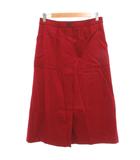 アンタイトル UNTITLED 美品 スカート ウール 2 バーガンディ 無地 パッチポケット ロング丈 /KB ■GY06