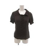 フォクシー FOXEY 美品 ブラウス 絹 シルク 38 茶色 ブラウン 襟付き 半袖 パフスリーブ /SJ ■GY06