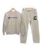 チャンピオン CHAMPION セットアップ 上下 スウェット パンツ M リバースウィーブ トレーナー ロゴ プリント ワッペン ジャージ グレー /SX ■GY06