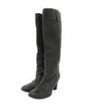 クロエ CHLOE ロングブーツ シューズ 37 レザー シボ革 黒 ブラック /JS ■GY06