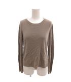 フォクシー FOXEY ニット セーター ウール テールカット ラウンドネック 長袖 40 ライトブラウン /YJ ■GY06