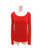 フォクシー FOXEY ニット セーター ウール 無地 ラウンドネック 長袖 38 赤 レッド /YJ ■GY06