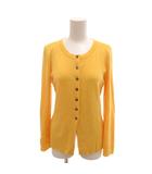 フォクシー FOXEY ニットカーディガン ウール 長袖 ラウンドネック 40 黄 イエロー /YJ ■GY06