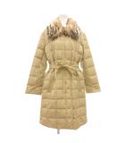 マックスマーラ ウィークエンドライン MAX MARA WEEKEND LINE ナイロンコート 38 毛皮 ラクーンファー ロング丈 ベージュ /ML ■ECD001