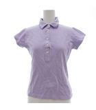 ポロシャツ S 鹿の子 半袖 無地 紫 パープル /AE ■GY06