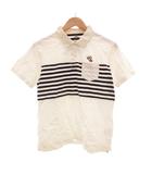 ポパイコラボ ポロシャツ L 半袖 鹿の子 ボーダー 白 ホワイト /AE ■GY06