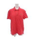 ポロシャツ 40 半袖 鹿の子 ロゴ ワッペン 赤 レッド /AE ■GY06