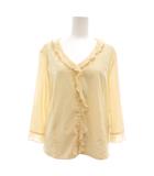 ケティ KETTY シャツ ブラウス Vネック フリル 長袖 M ベージュ /YJ ■GY06