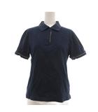 ポロシャツ 鹿の子 半袖 切替 ノバチェック M 紺 ネイビー /YJ ■GY06