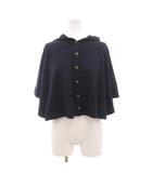 ポロ ラルフローレン POLO RALPH LAUREN 美品 ポンチョ ウール 6/6X ネイビー フード付き ボタン留め /RG ■GY06