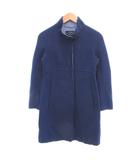 マックスマーラ ウィークエンドライン MAX MARA WEEKEND LINE 美品 コート スタンドカラー ウエスト切り替え ミドル ハーフ丈 40 青 ブルー /SJ ■GY06