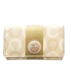 コーチ COACH キーケース ベージュ ゴールドカラー オプアート ロゴ金具 /TQ ■GY12