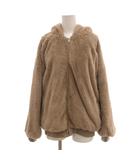 オリーブデオリーブ OLIVE des OLIVE パーカー フーディ M フェイクファー ジップアップ ベージュ /AE ■GY12