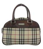 バーバリー BURBERRY ミニボストンバッグ ハンドバッグ ノバチェック柄 ベージュ系 /UO