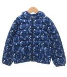ポロ ラルフローレン POLO RALPH LAUREN 美品 ダウンジャケット 6 青 ブルー 花柄 ロゴ刺繍 フード付き /YF ■GY06