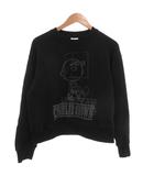  ビンテージピーナッツ Vintage PEANUTS トレーナー スウェットシャツ スヌーピー 裏毛 長袖 ラウンドネック 黒 ブラック /SD ■GY06