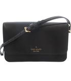 ケイトスペード KATE SPADE 美品 2WAYハンドバッグ 黒 ブラック 型押し フラップ開閉 ロゴプレート /MX ■GY06