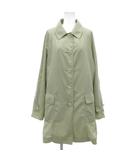 アクアスキュータム AQUASCUTUM スプリングコート ステンカラー 7S ギンガムチェック柄 ラグランスリーブ ポケット付き 緑 グリーン /KB ■GY06