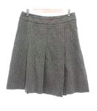 マックスマーラ MAX MARA プリーツスカート ライクラ ひざ丈 ストライプ柄 42 グレー系 /UO ■GY06