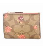 コーチ COACH 定期入れ パスケース シグネチャー 花柄 レザー 茶 ブラウン ピンク F67534 /HO ☆AA★
