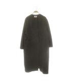 イエナ IENA 23AW リングツイード ボトルネックコート ノーカラー ウール 38 黒 ベージュ /MI ■OS