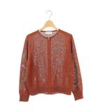 ヒューマンウーマン HUMAN WOMAN ミドルゲージギマジップアップカーディガン ニット クルーネック M 茶 ブラウン /AT ■OS