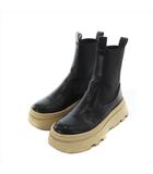  シールームリン SeaRoomlynn Mould sole サイドゴア ショートブーツ 厚底 M 23.5cm 黒 ブラック ベージュ 004430002 /AS ■OS