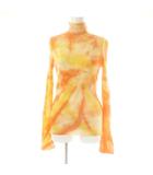 ナゴンスタンス nagonstans Tie dye ニット カットソー タイダイ ウール 38 オレンジ /MI ■OS