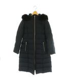エムプルミエ ブラック M-Premier BLACK 24AW フォックスファーフーディーロングダウンコート 36 紺 /MI ■OS