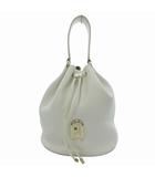 フルラ FURLA SLEEK 巾着バッグ トート レザー シボ革 白 ホワイト /JS