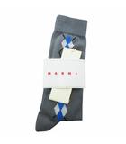 マルニ MARNI タグ付き ロングソックス 靴下 アーガイル柄 L グレー /HO ■SH