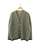 ジルサンダー JIL SANDER カーディガン ニット ウール 48 グレー 黒 /MI ■OS