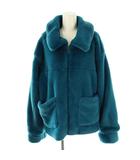 アグ UGG mos ステンカラー フェイクファーコート ショートコート L ブルー /DF ■OS